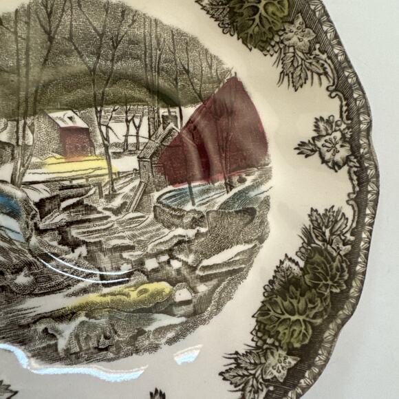 Johnson Brothers The Friendly Village Set 6 Saucers 5.5" The Ice House ENGLAND - Picture 6 of 10